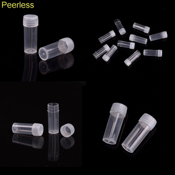 Peerless 10pcs/pack 5ml Plastic Test Tubes Vials Sample Container Powder Craft Screw Cap Bottles for School Chemistry Supplies
